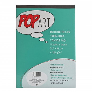 POP ART BLOC DE TOILE COTON A3