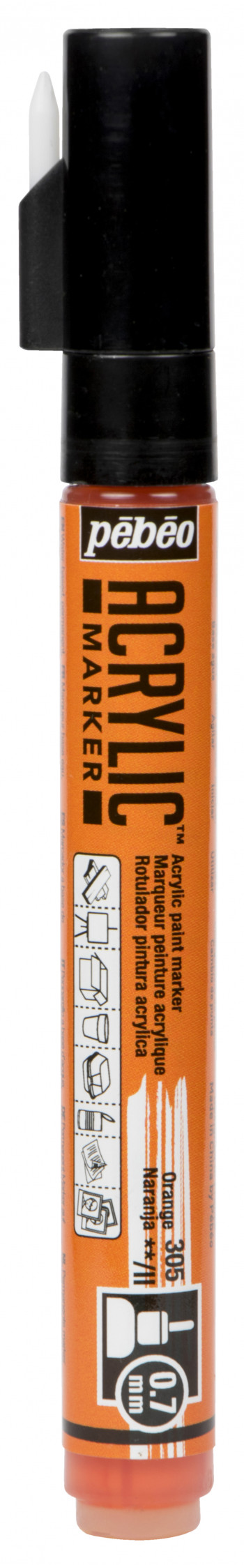 Маркер акриловый Acrylic Marker 0.7 мм круглый оранжевый