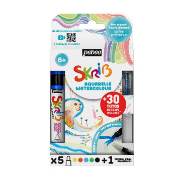 SET DE 5xSKRIB GOUACHE + 1 AQUABRUSH