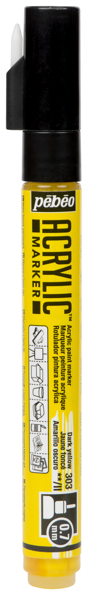 Маркер акриловый Acrylic Marker 0.7 мм круглый темно-желтый
